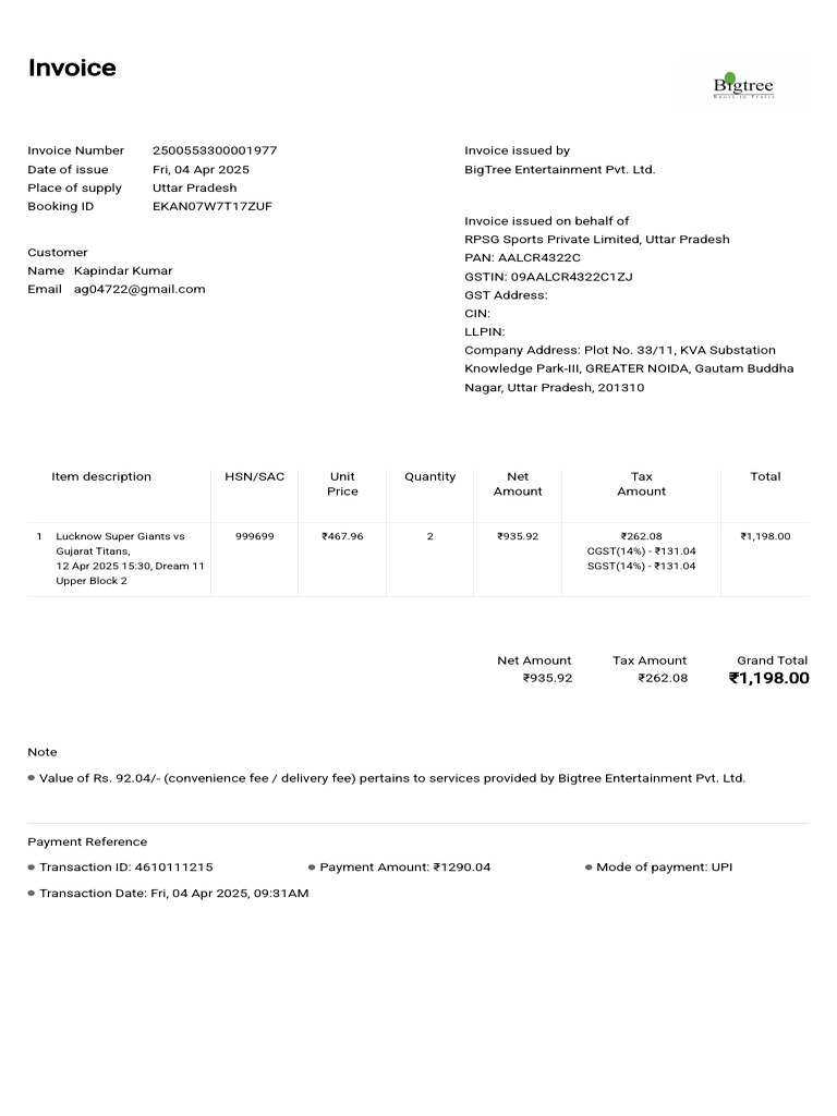 Invoice 4610111215 | PDF