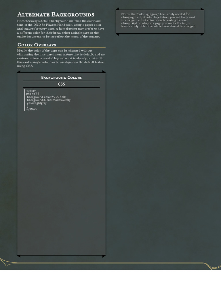 Customizing Homebrewery Backgrounds | PDF