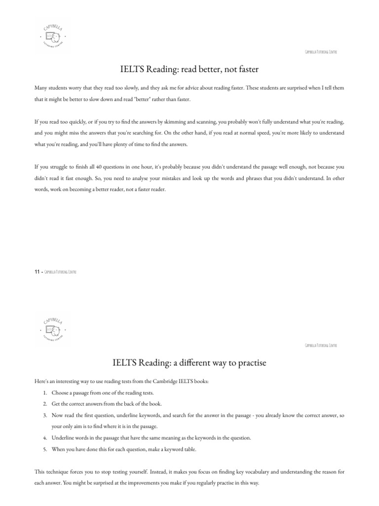Improve IELTS Reading Skills Efficiently | PDF | Speed Reading | Question