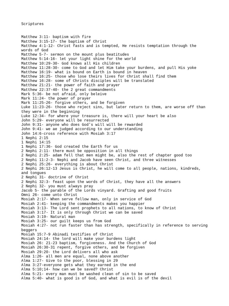 Really Good Lisztofscriptures | PDF | Gospel Of Matthew | Jesus