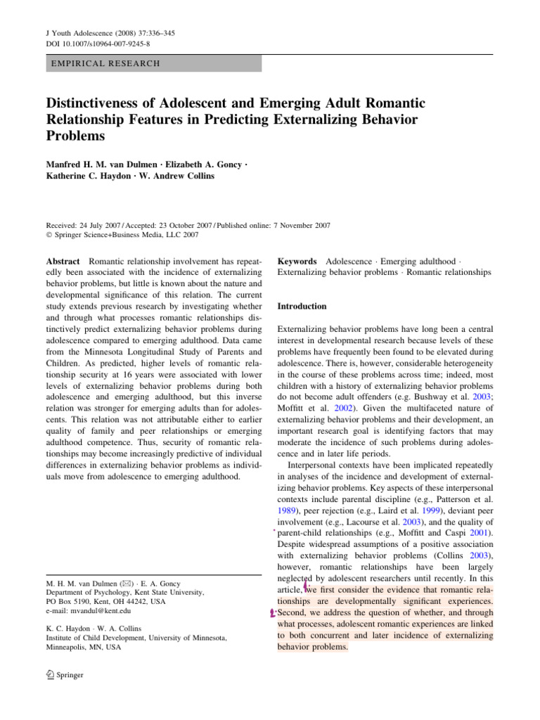 Adolescent Romance and Behavior Issues | PDF | Adolescence | Parenting