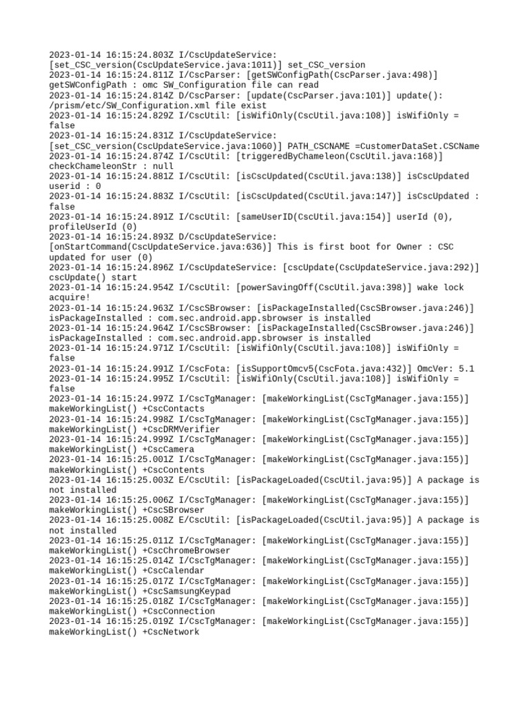 CSC Update Process Log Analysis | PDF | Software | Computing