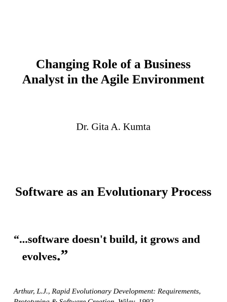Evolving Role of Business Analysts in Agile | PDF | Scrum (Software ...