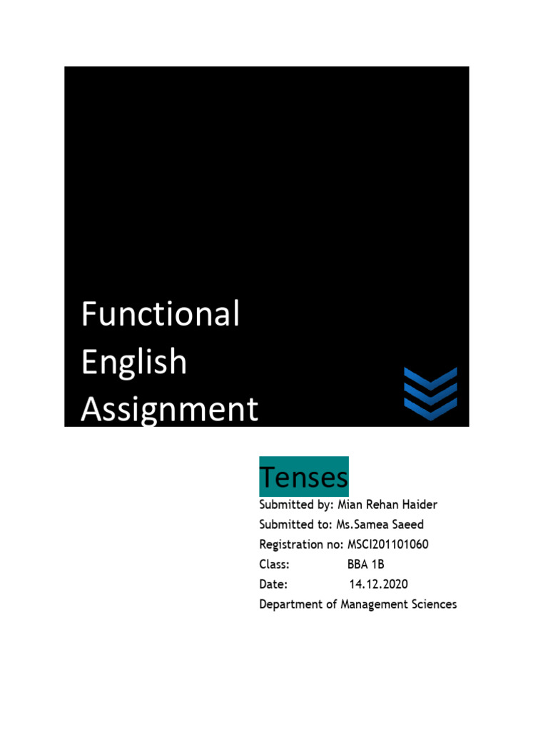 Tenses Assignment by Mian Rehan Haider | PDF