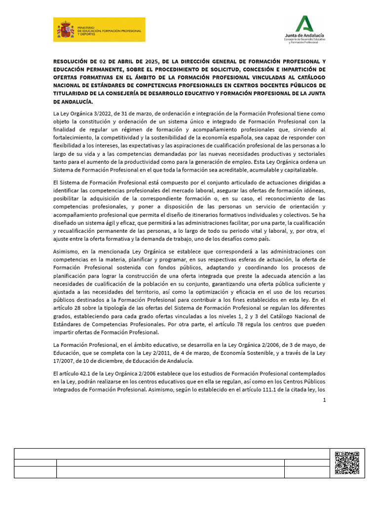 Resolución Convocatoria 02 de Abril 2025 (F) | PDF | Educación ...