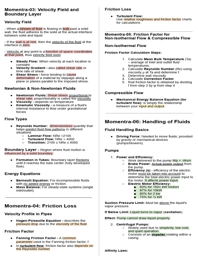 Momentra: Fluid Dynamics Overview | PDF | Shear Stress | Fluid Dynamics