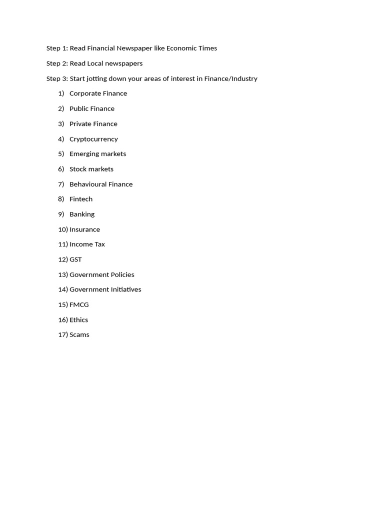 Guide to Exploring Finance Topics | PDF