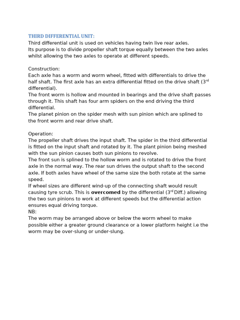 Third Differential Unit | PDF