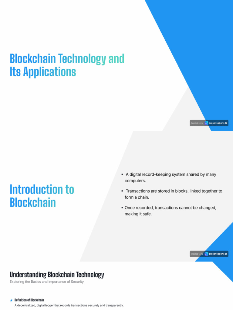 Blockchain Technology and Its Applications in Secure Transactions | PDF