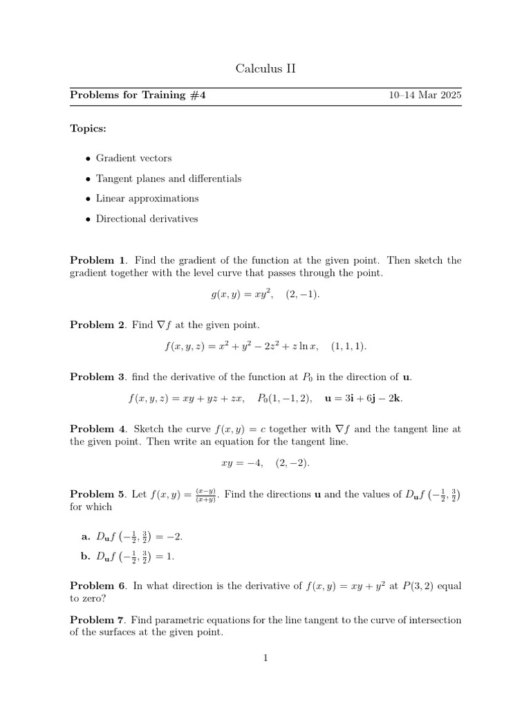 Gradient and Directional Derivatives | PDF | Tangent | Gradient