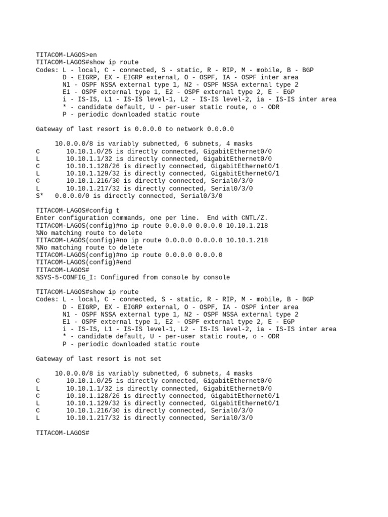 How To Rem, Ove Default Route | PDF