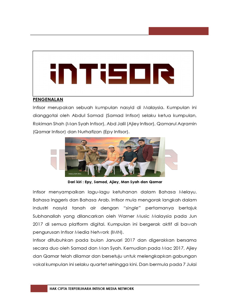 Kumpulan Nasyid Intisor di Malaysia | PDF