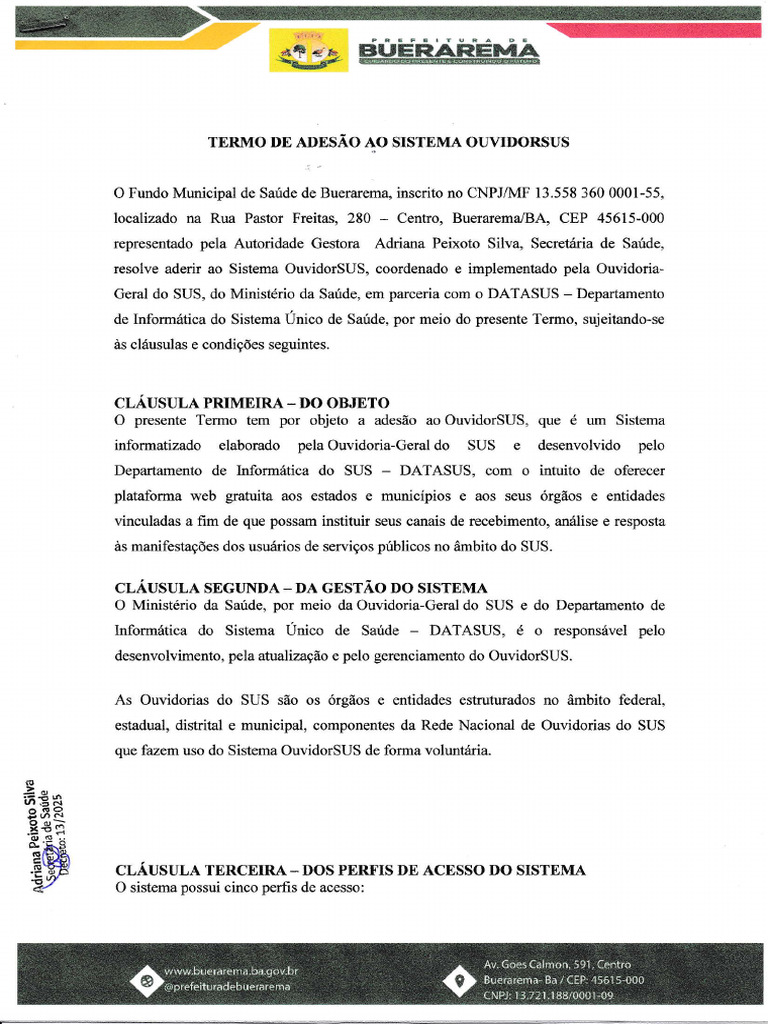 Termo de Adesão | PDF