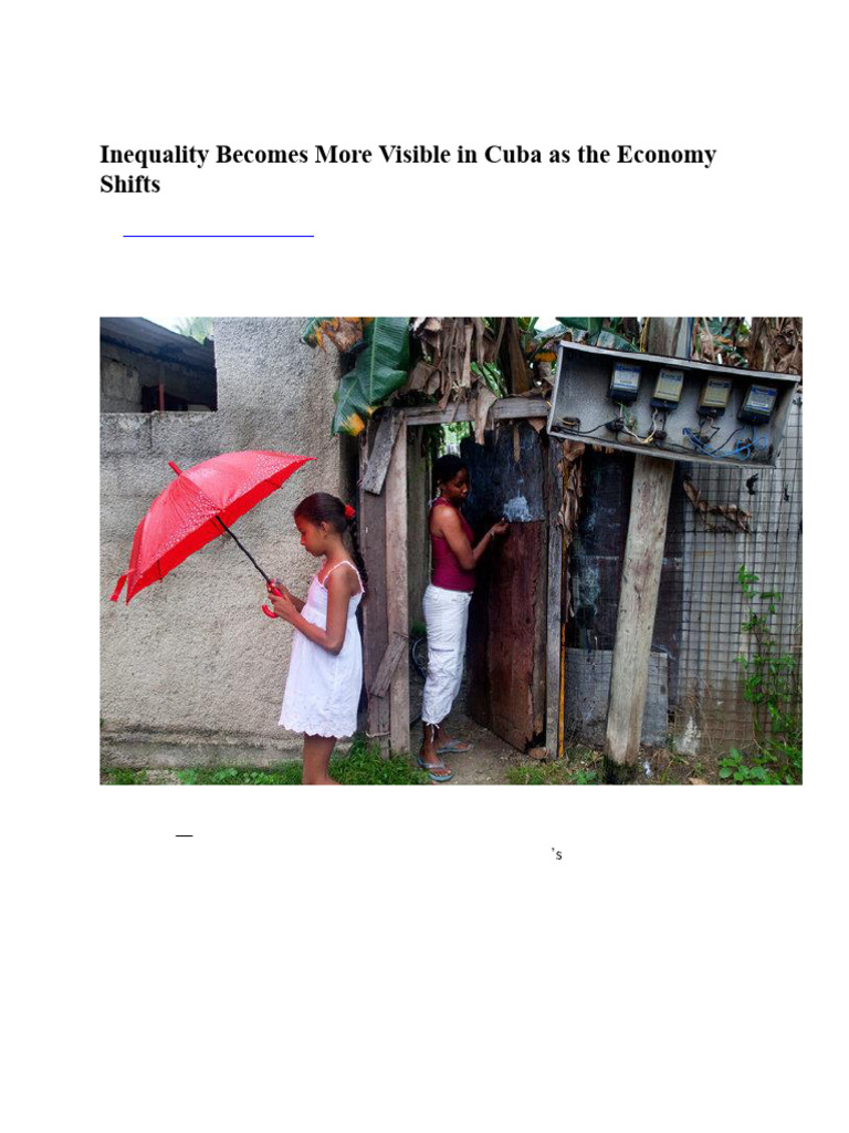 Cuba's Growing Inequality Amid Capitalism | PDF | Cuba | Havana