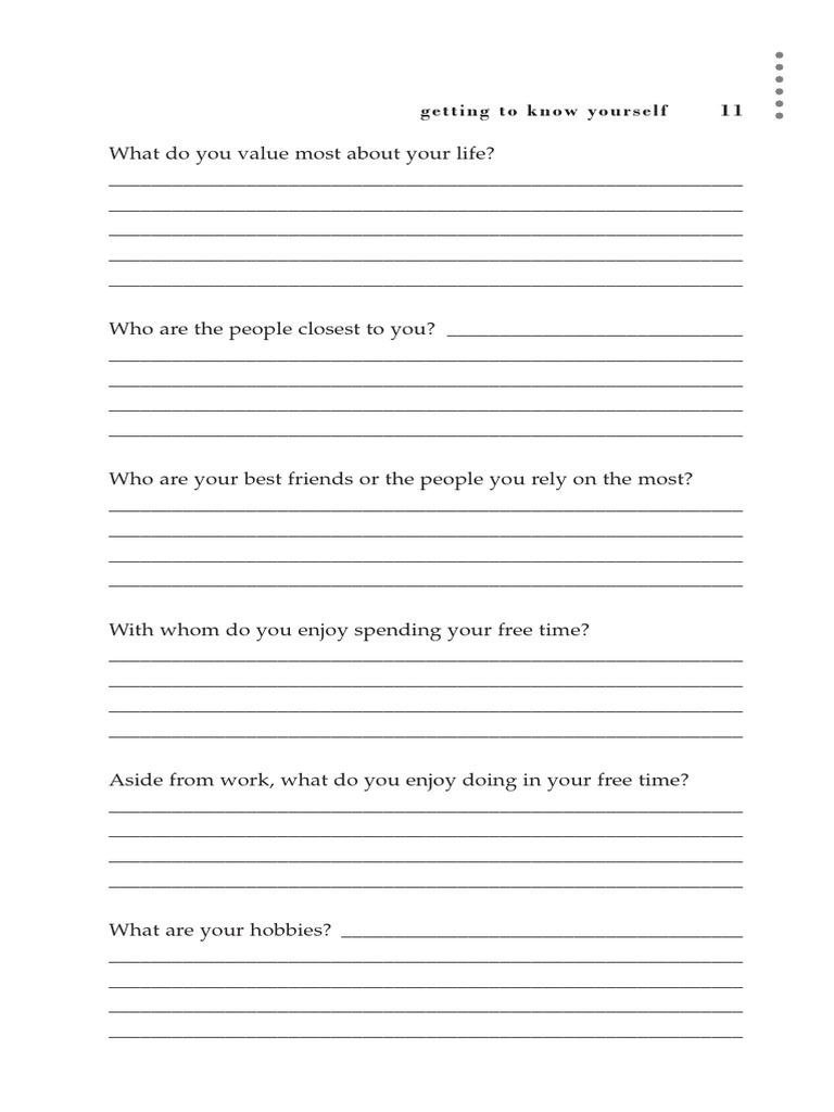 Self-Discovery Questions Guide | PDF
