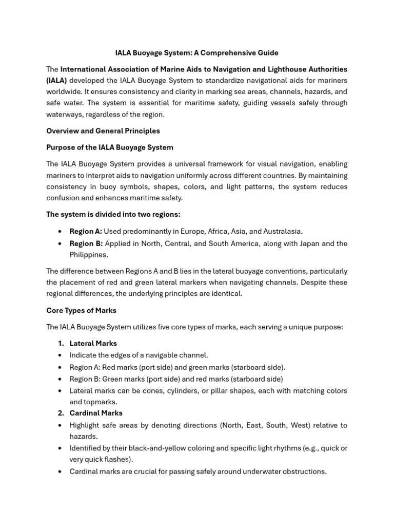 Understanding the IALA Buoyage System | PDF