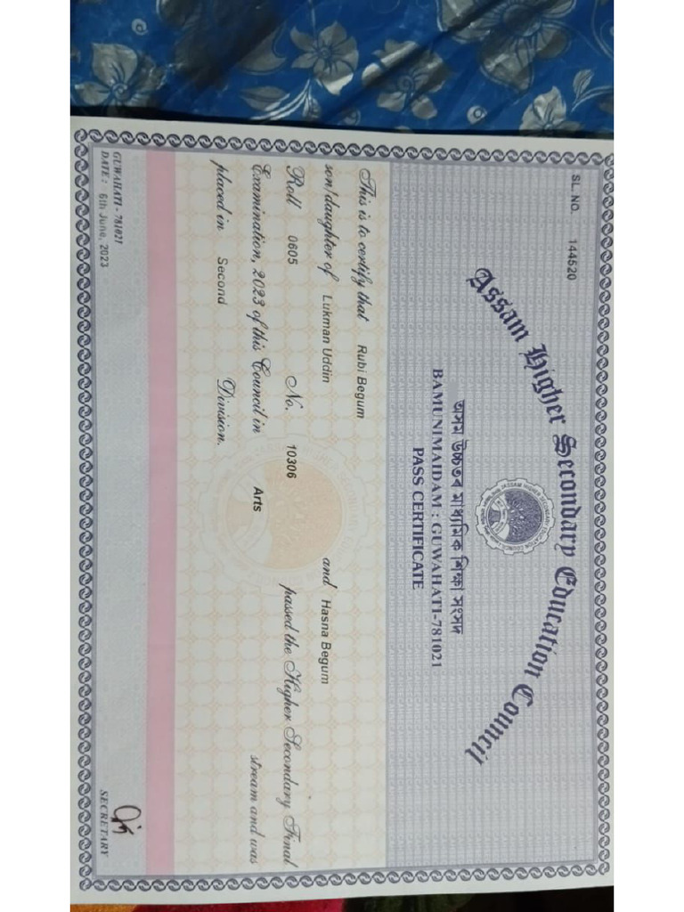 Certificate Hs | PDF