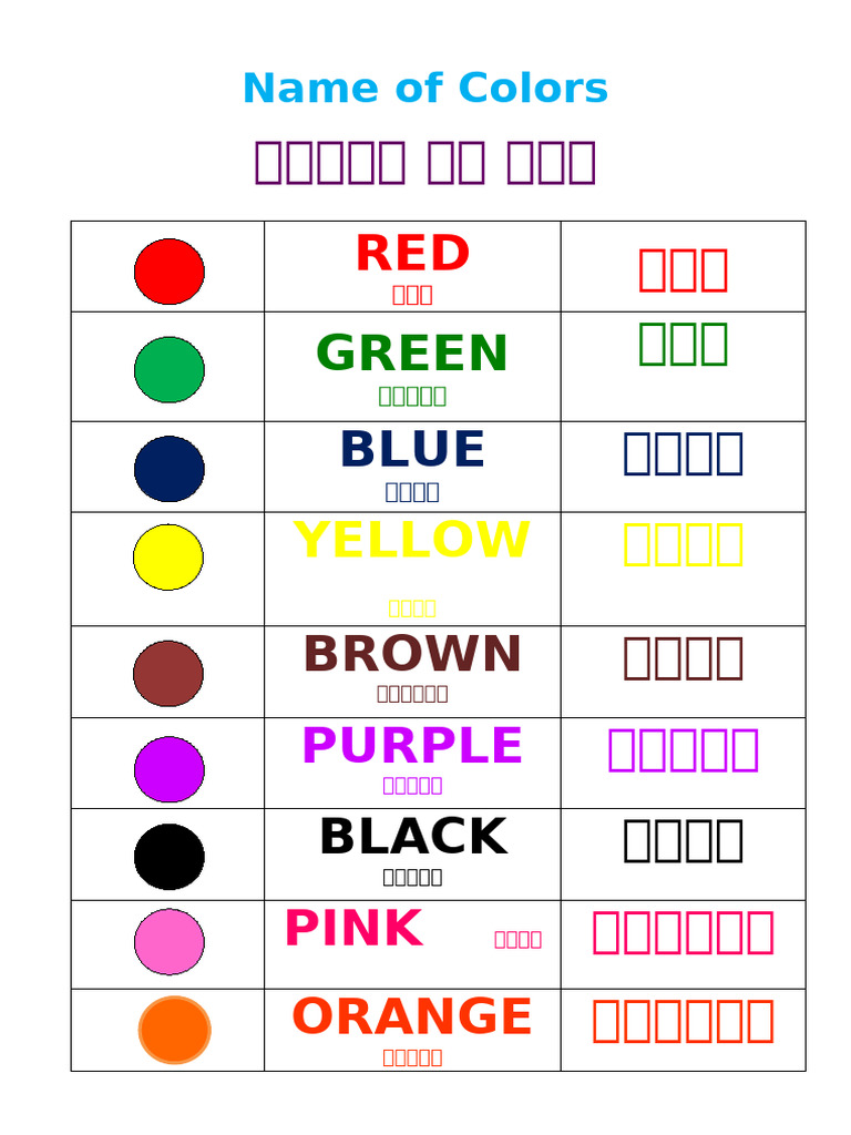 Name of Colors | PDF