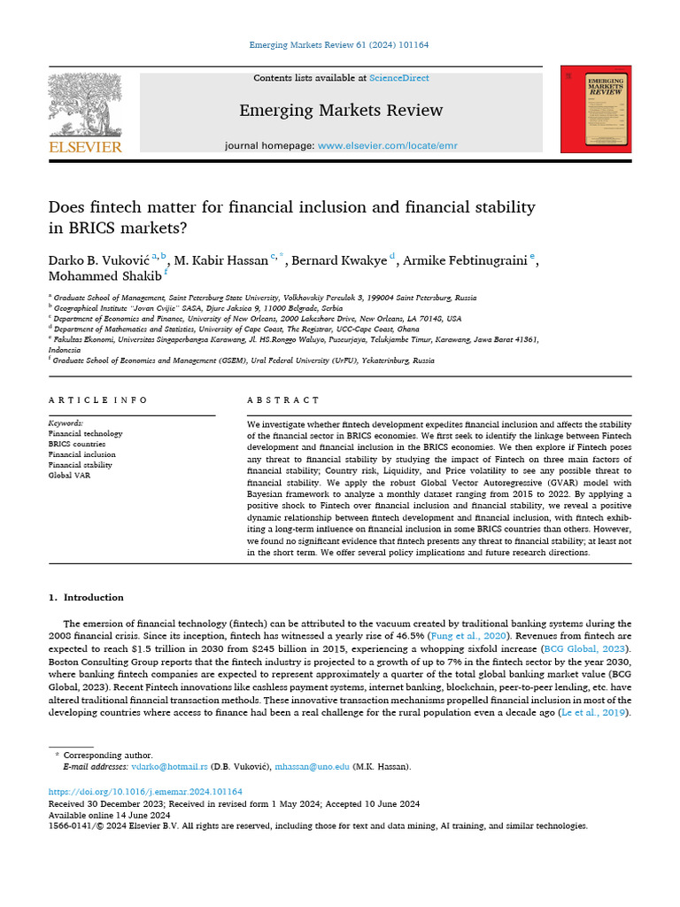 Fintech and Financial Inclusion Pubished Paper | PDF | Financial ...