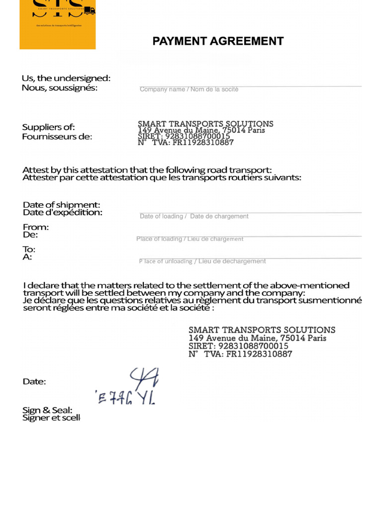 Accord de Paiement Sign | PDF