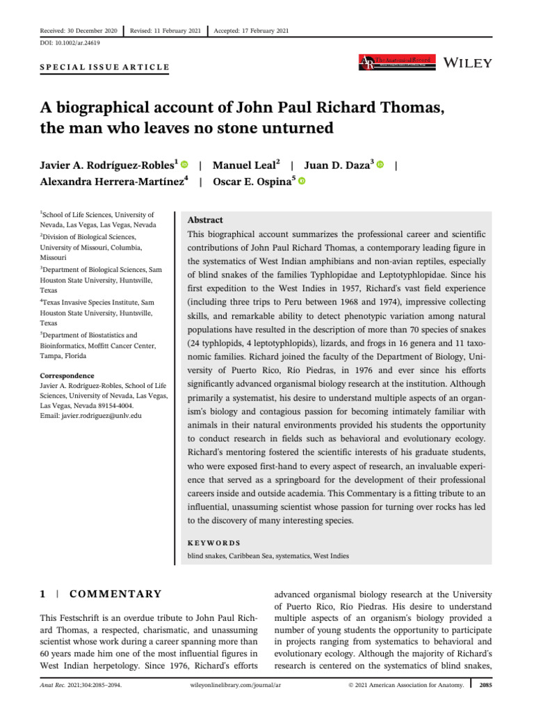 A Biographical Account of John Paul Richard Thomas | PDF | Caribbean