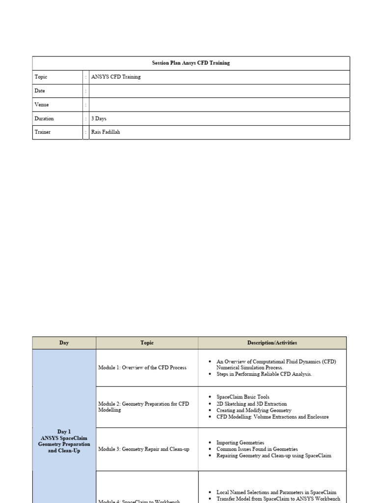 Ansys CFD Training Session Overview | PDF | Computational Fluid ...