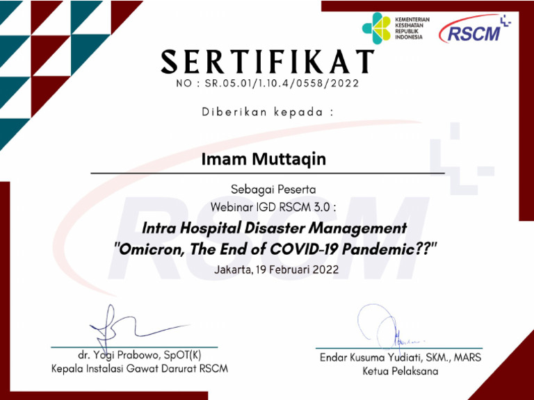 Imam Muttaqin 3.0 IGD RSCM | PDF