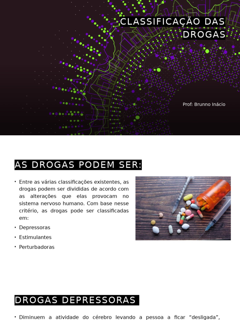 Aula Sobre Classificação Das Drogas | PDF | Cocaína | Drogas