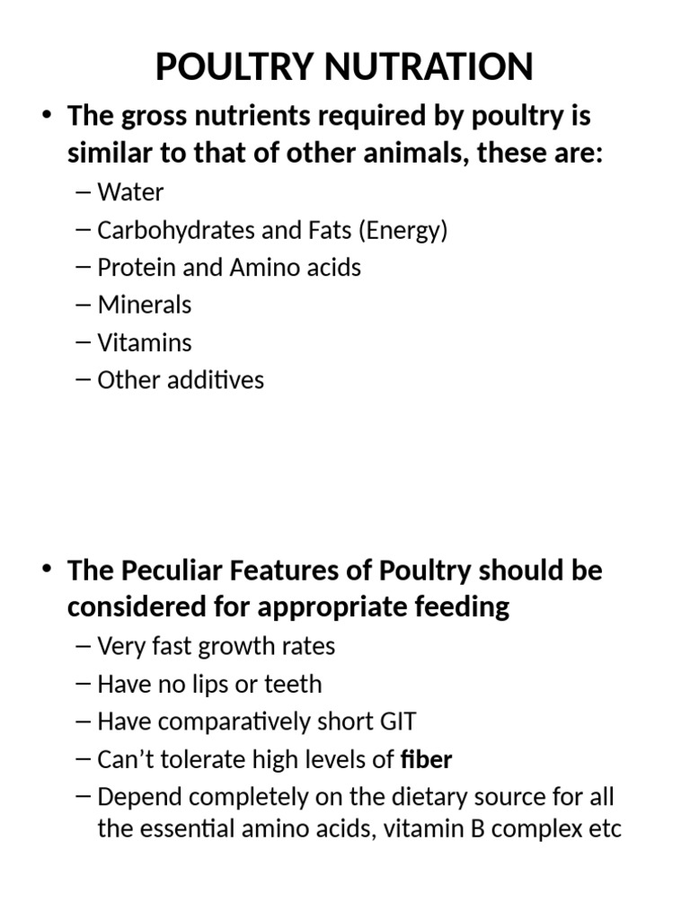 Poultry Nutrition | PDF | Nutrients | Nutrition