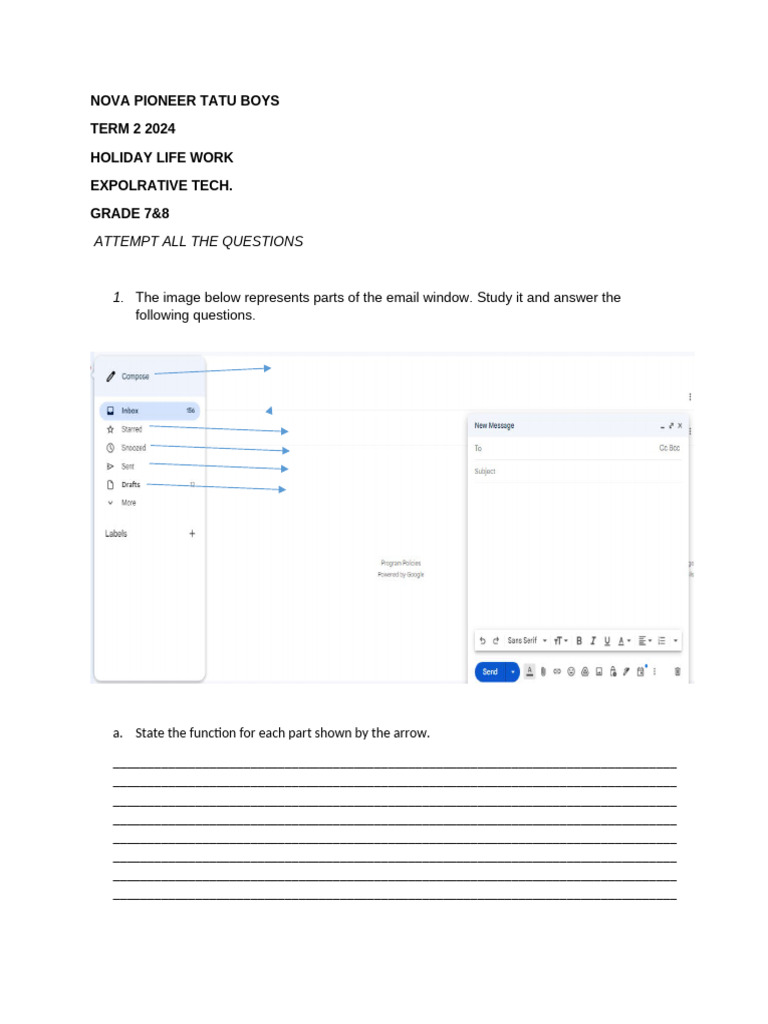 Grade 7-8 Holiday Tech Assignment | PDF | System Software | Writing ...