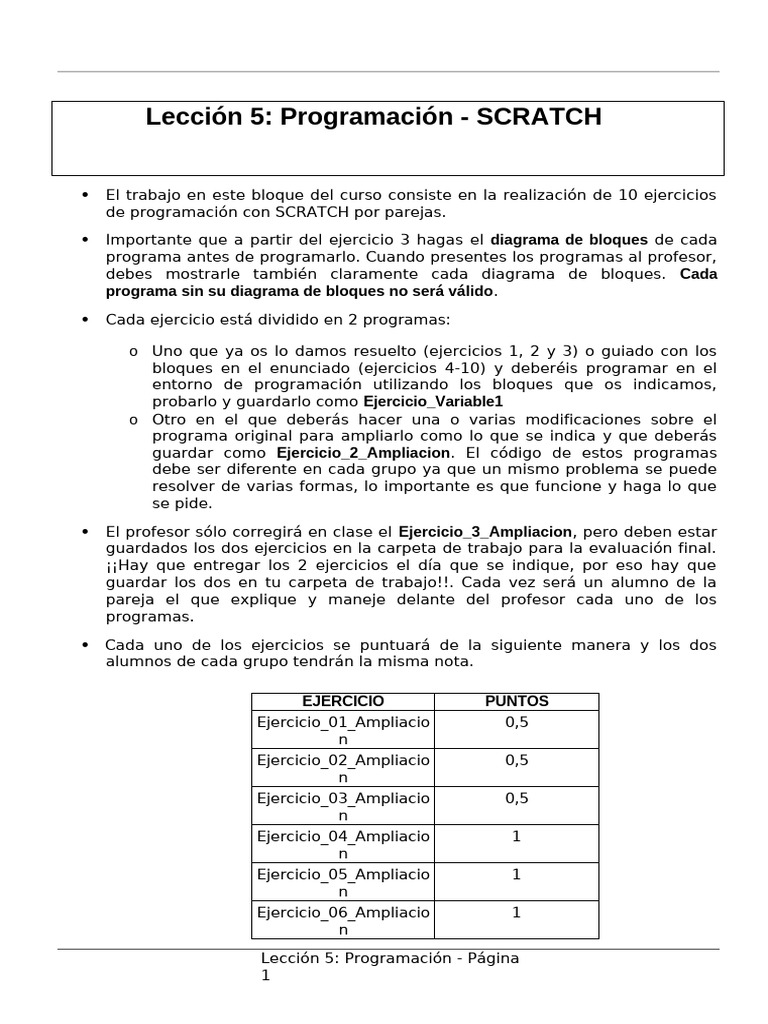 Ejercicios Prácticos de Scratch | PDF | Scratch (lenguaje de programación)