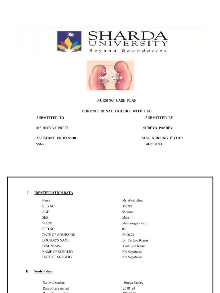 Chronic Renal Failure Nursing Care Plan | PDF | Breathing | Chronic ...