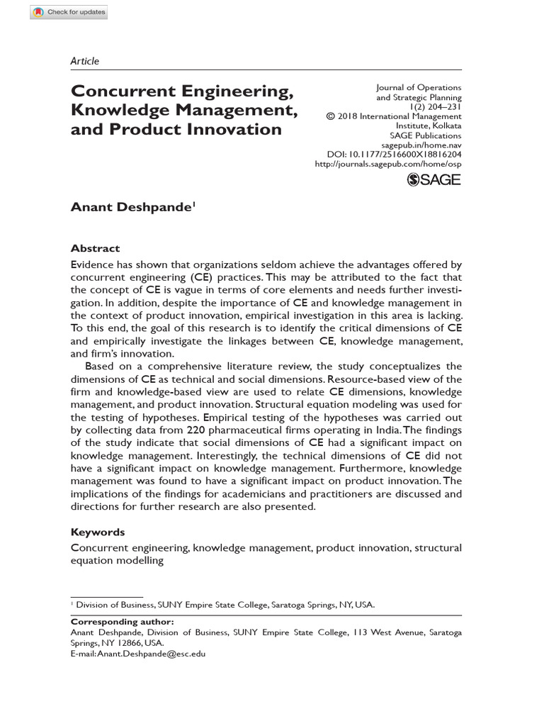 CE, Knowledge Management, and Innovation | PDF | Competitive Advantage ...