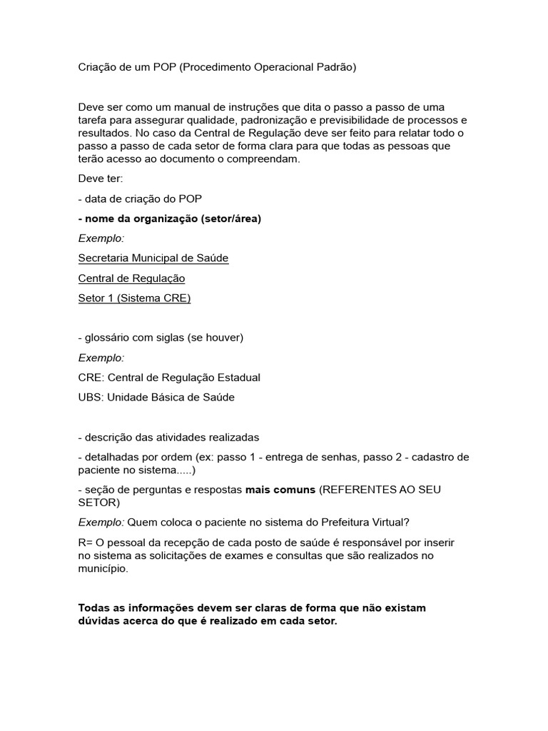 Guia para Criação de POP Eficiente | PDF
