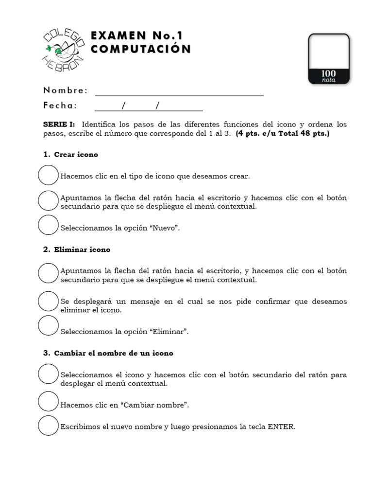 IIB Mes-01 E Examen Compu | PDF | Escritorio | Software