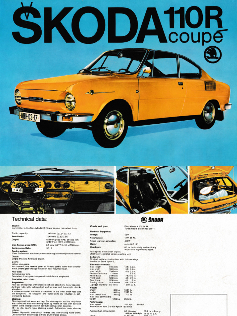 Skoda 110 R Coupe 1971 UK | PDF