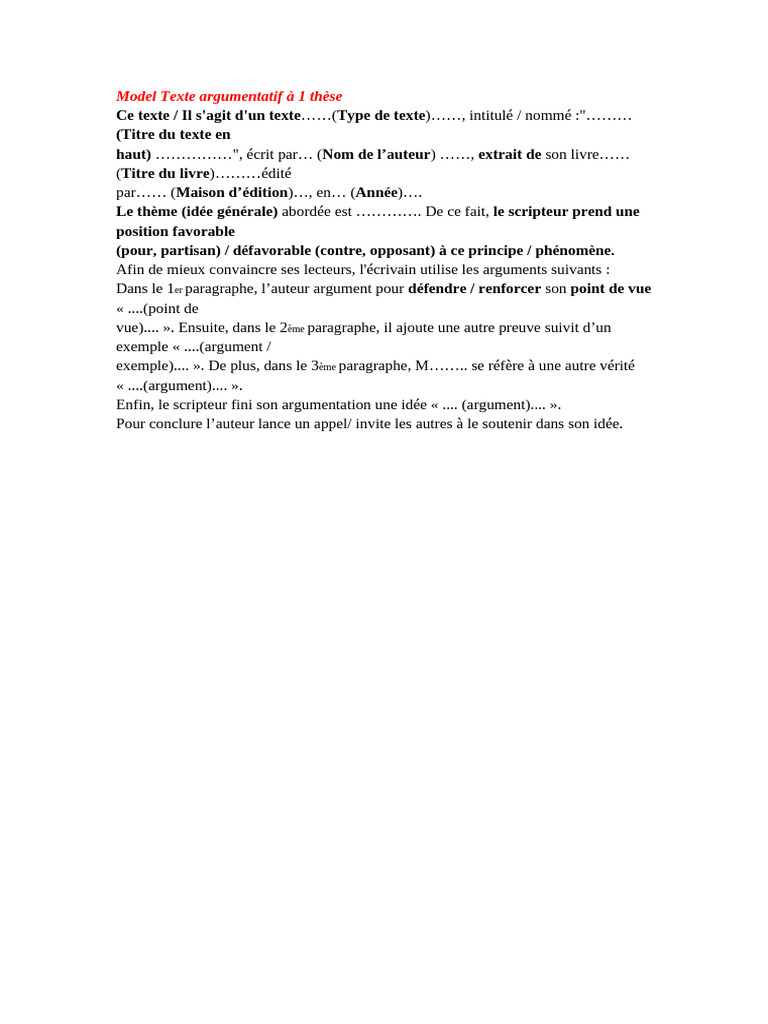 Exemple de compte rendu argumentatif | PDF