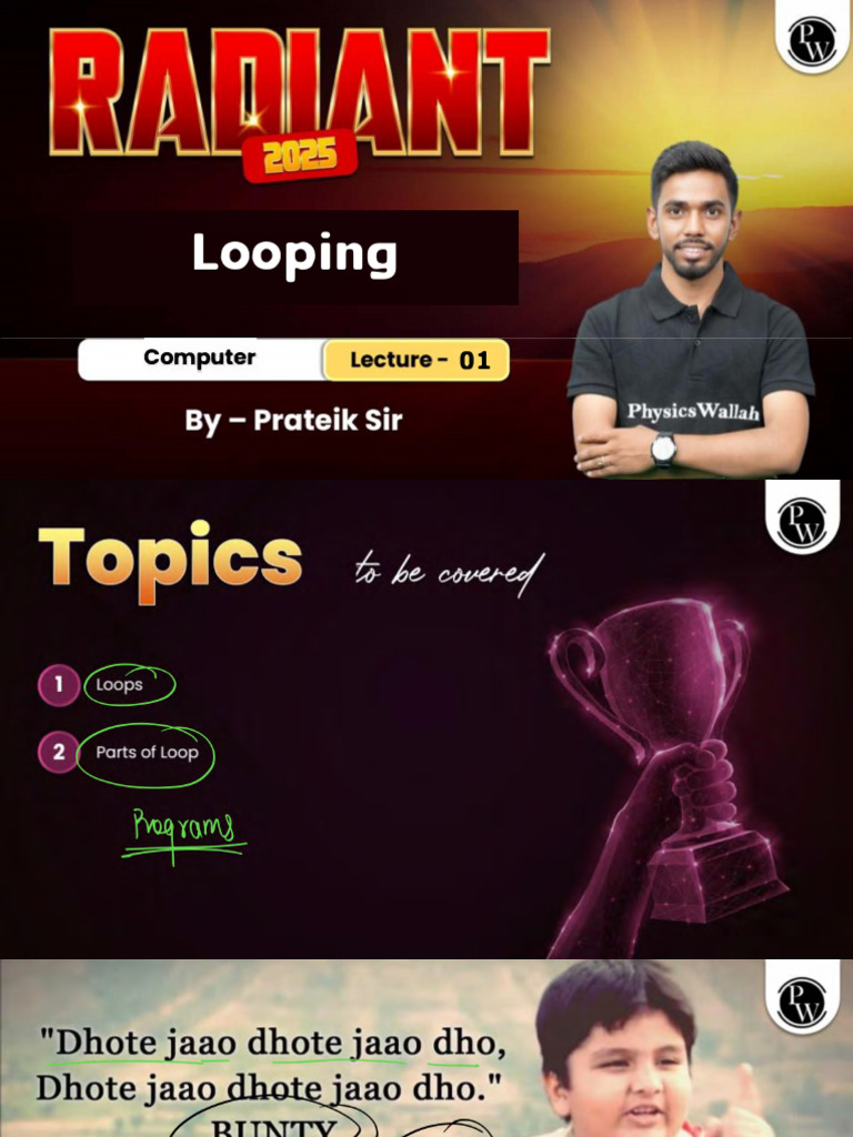 Looping 01 Class Notes Pdf Pdf