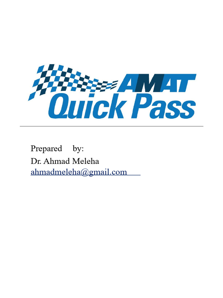 AMAT Quick Pass Final - AMAT TEST PRACTICE - Prepared by - Dr. Ahmad ...
