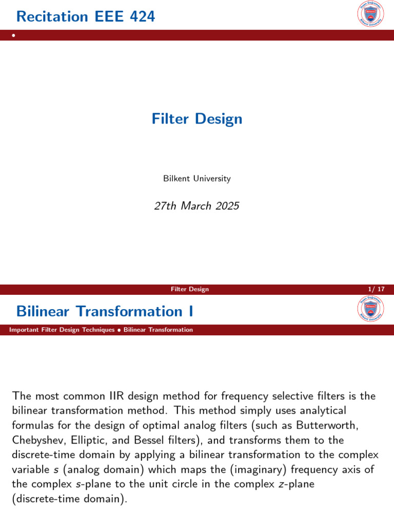 Filter Design Techniques Overview | PDF | Signal Processing | Algorithms