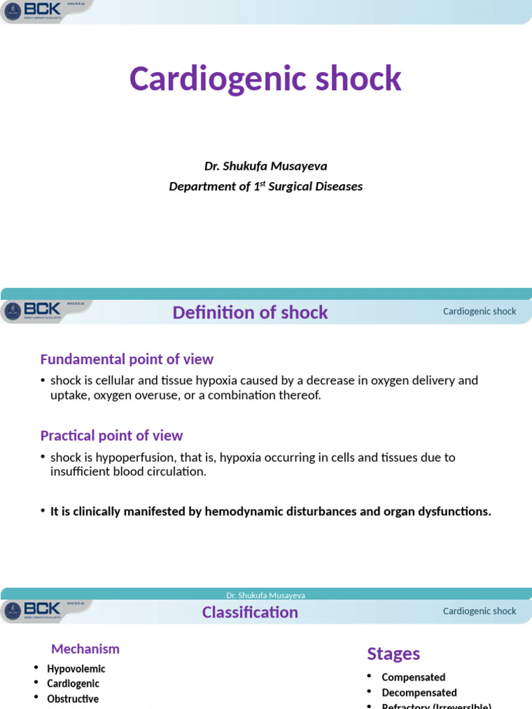 Understanding Cardiogenic Shock: Causes & Treatment | PDF | Shock ...