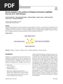 3. 1. SD1.Recent strategies in the synthesis of thiophene derivatives highlights