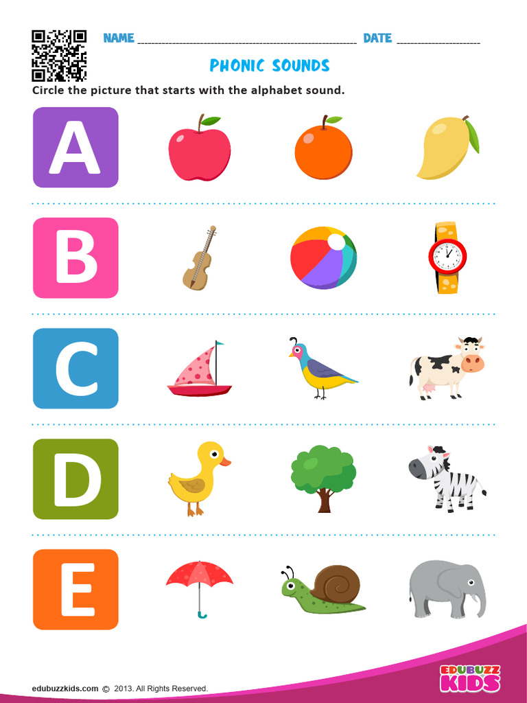 Phonic Sounds Question - A To e | PDF