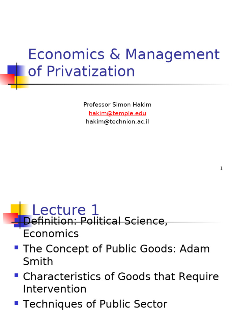 Econ and MGMT of Privatization | PDF | Public–Private Partnership ...