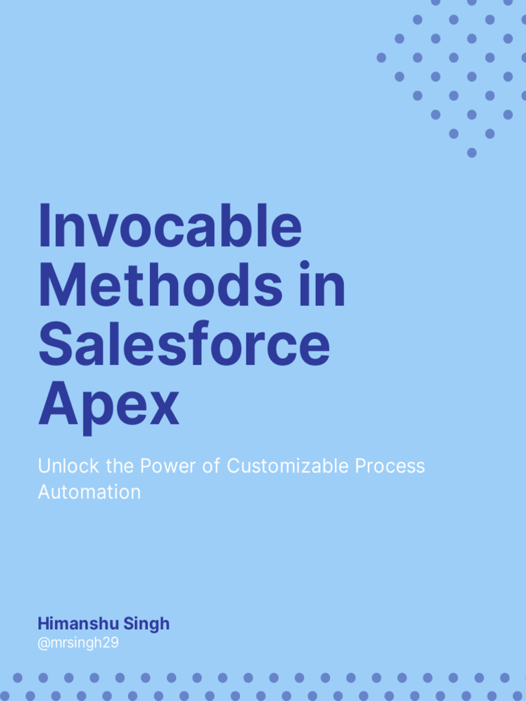 Invocable Methods in Salesforce Apex | PDF