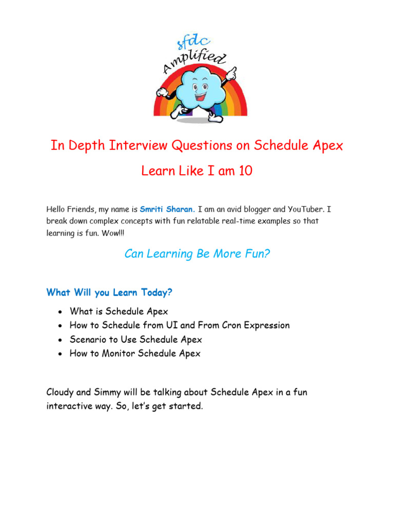 Scheduling Apex with Cron Expressions | PDF | Databases | Workweek And ...