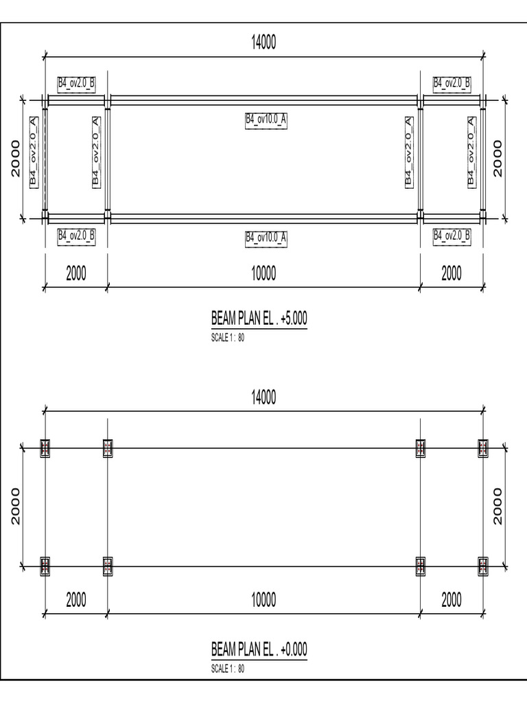 Beam Plan Dimensions and Scales | PDF
