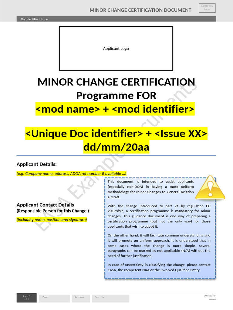 Minor Change Certification Guide | PDF | Flight Test | Aviation