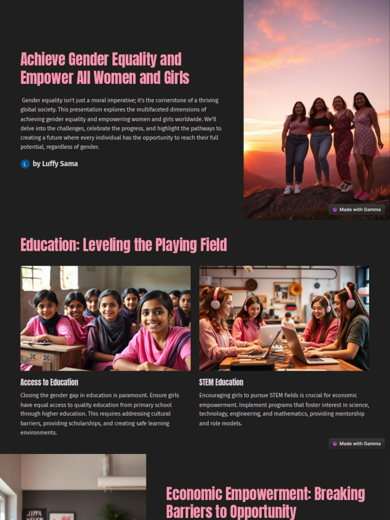 Achieve Gender Equality and Empower All Women and Girls | PDF | Gender ...