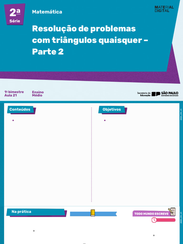 Resolução de Problemas Com Triângulos Quaisquer Parte 2: Matemática ...